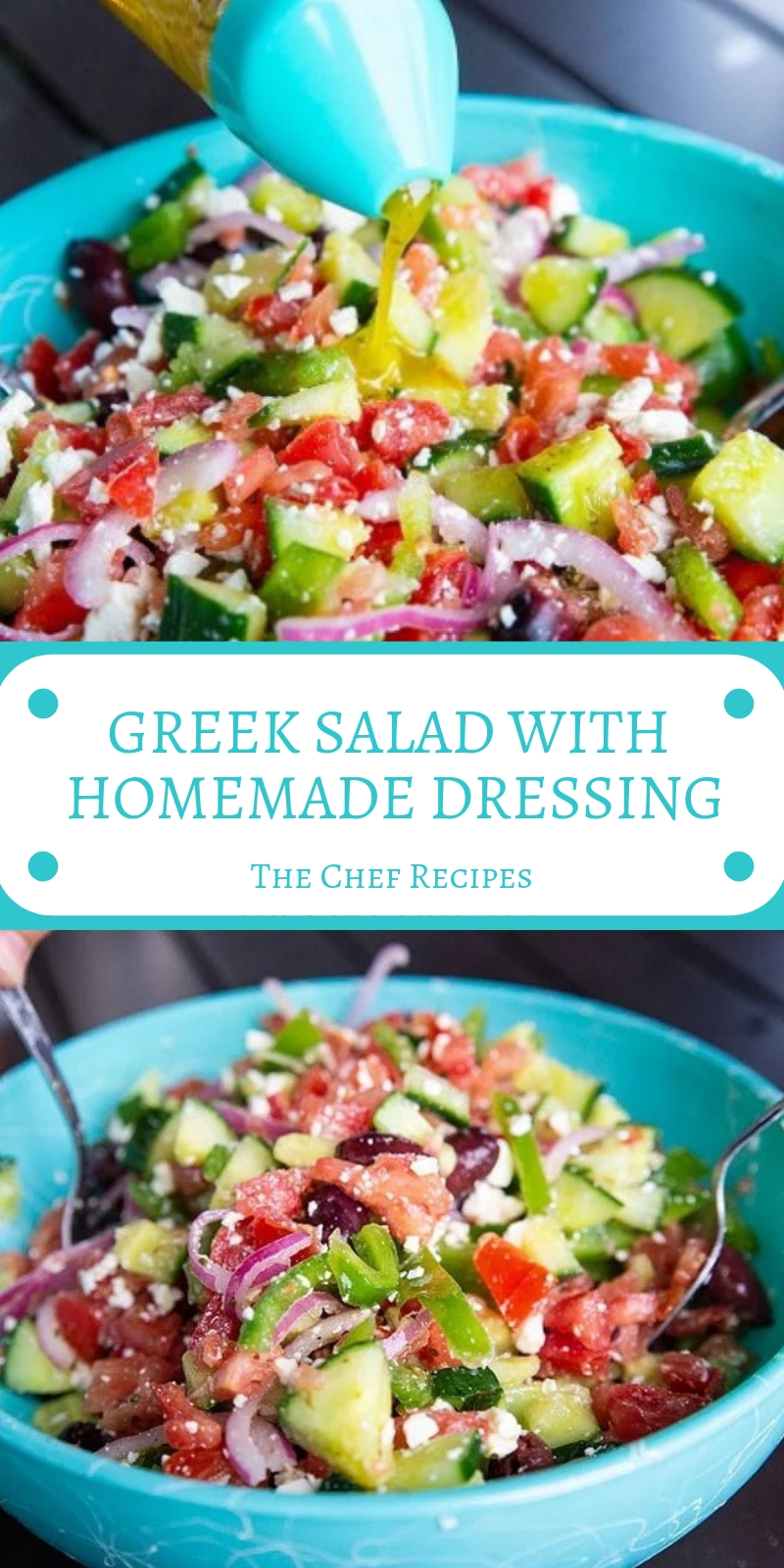 GREEK SALAD WITH HOMEMADE DRESSING