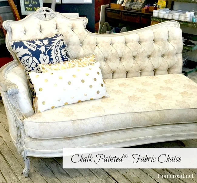 Glamorous Chalk Painted® Fabric Chaise www.homeroad.net