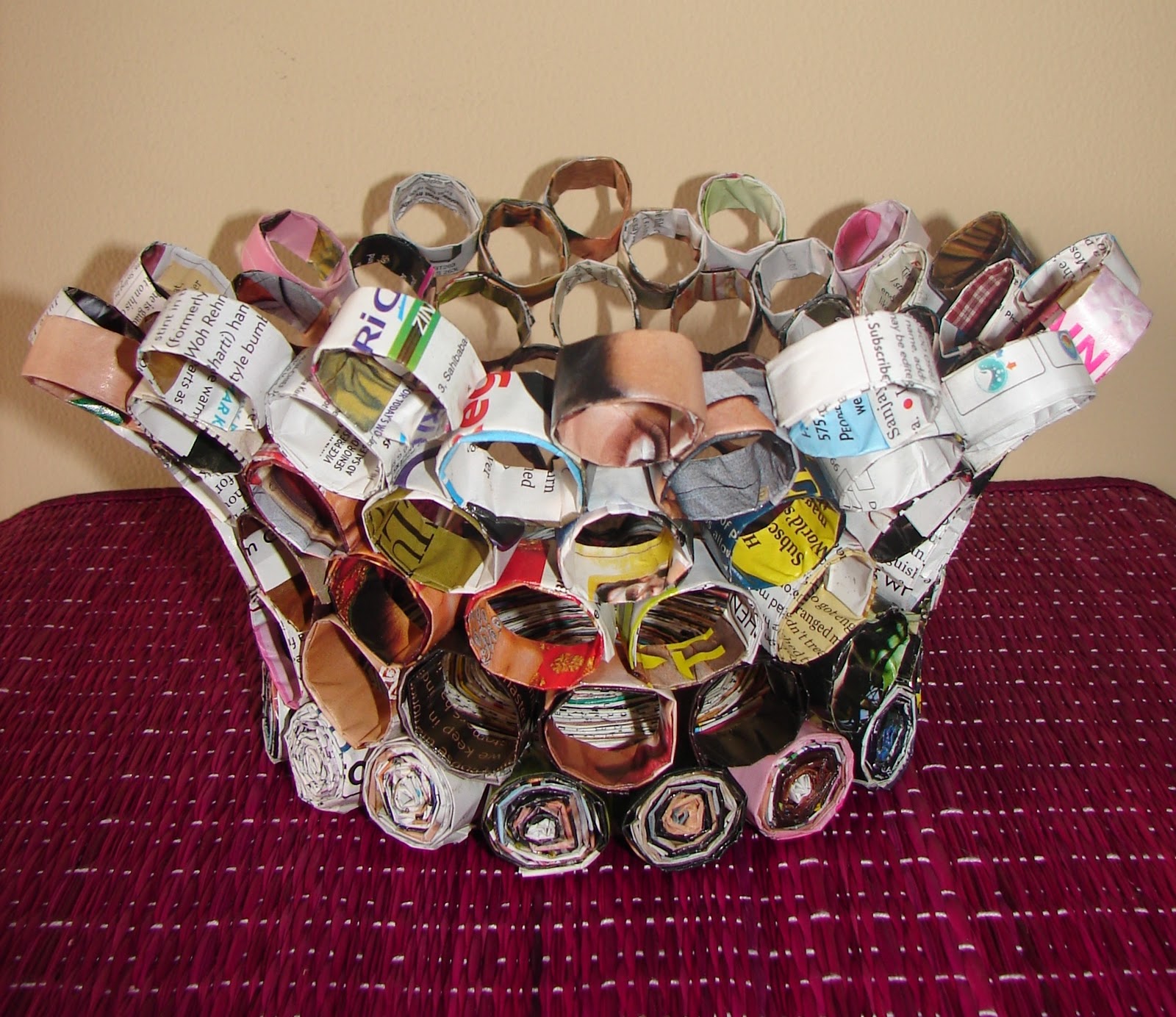 Diana Crasta Interiors "Basket made from old magazine papers...Kids