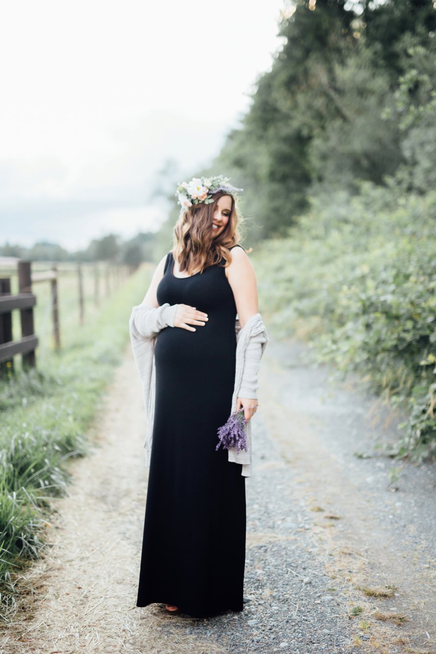 Romantic Lavender Field Maternity Session by Something Minted Photography