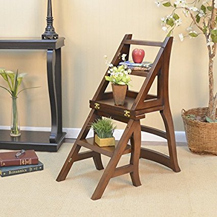 The most practical 2-in-1 ladder chair for space saving purpose, can be used as a chair and also be converted into a small ladder.