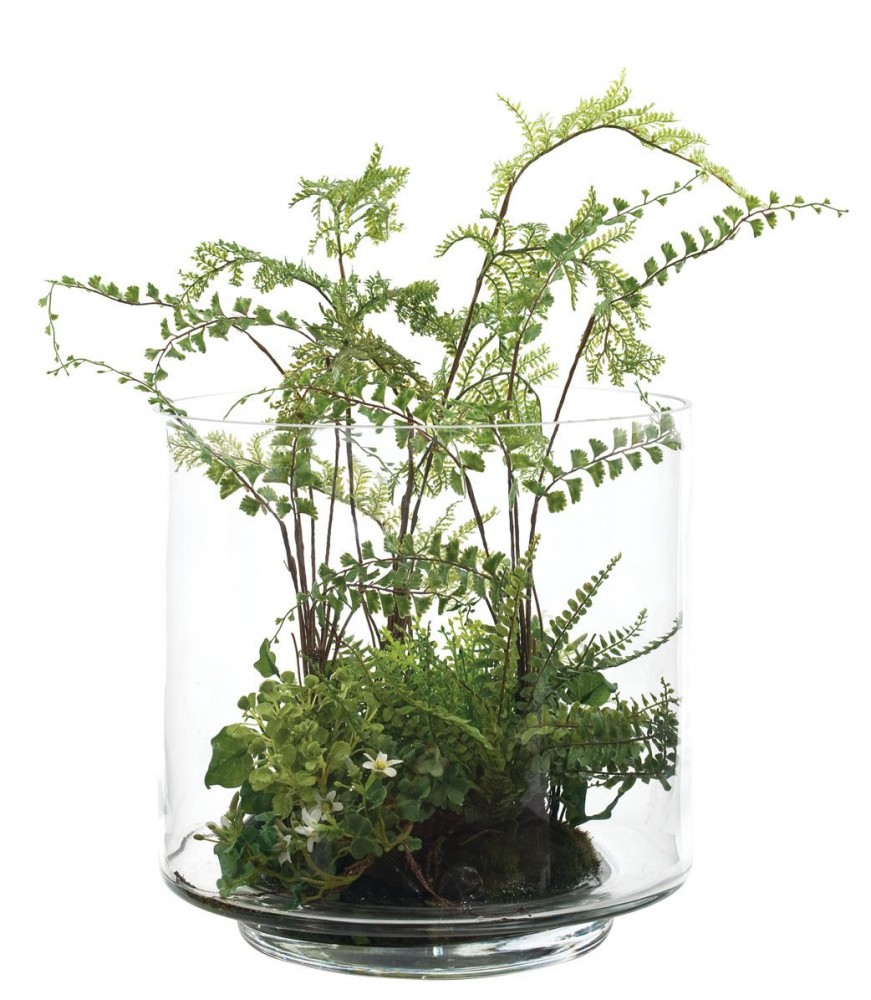 fern terrarium, NDI, silk, fake, floral Silk fern terrarium by NDI