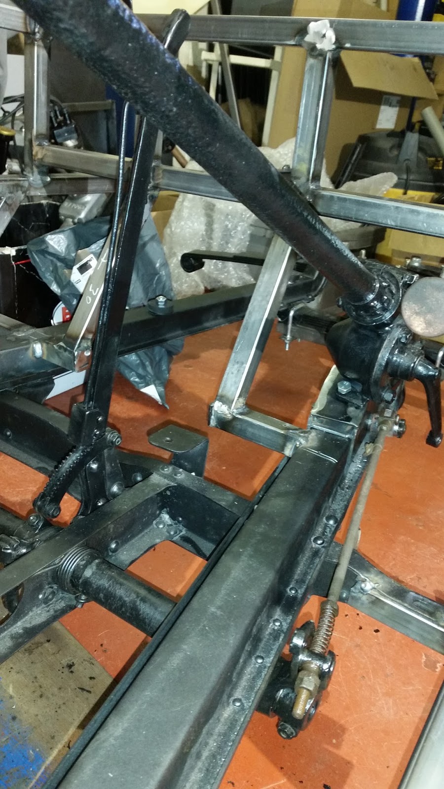 Austin Seven Special Brake pedal and steering box mounting