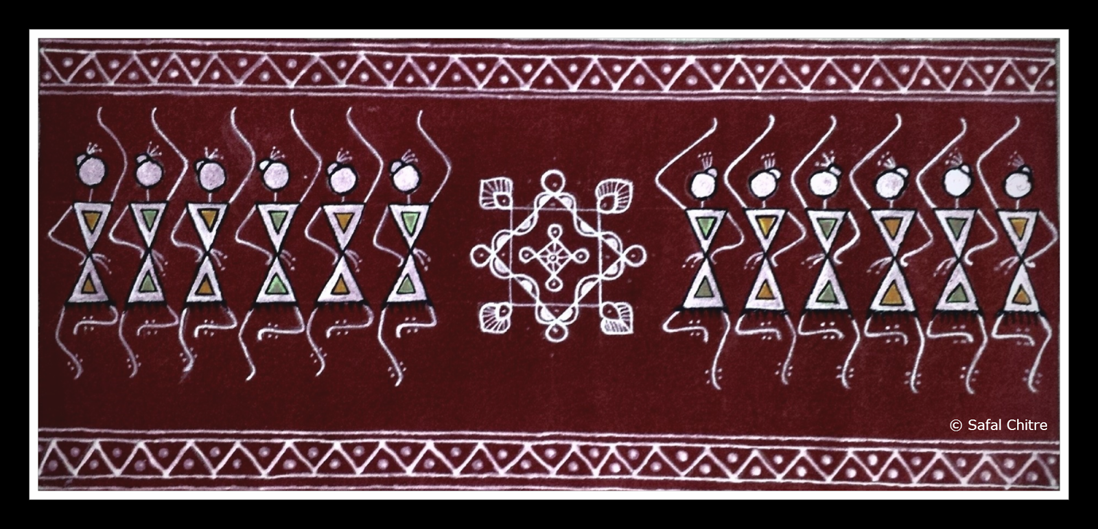 SafalArts Warli Paintings in traditional colors