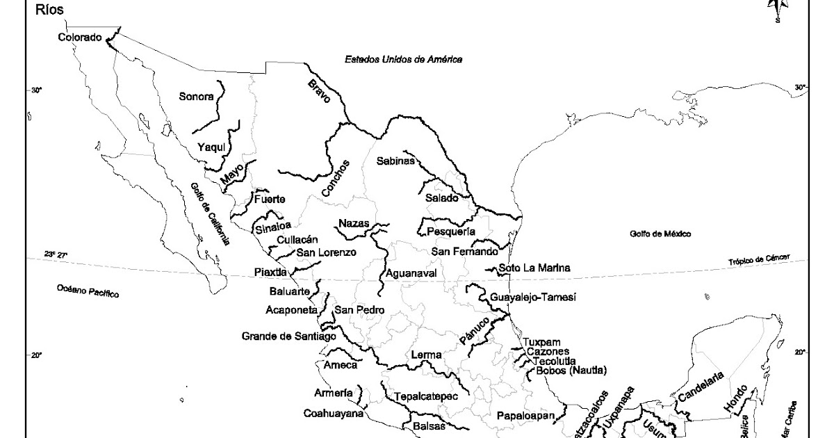 Mapa De Los Principales Rios De Mexico Con Nombres Principales PDMREA Mapa De Los Principales Rios De Mexico Con Nombres Principales PDMREA