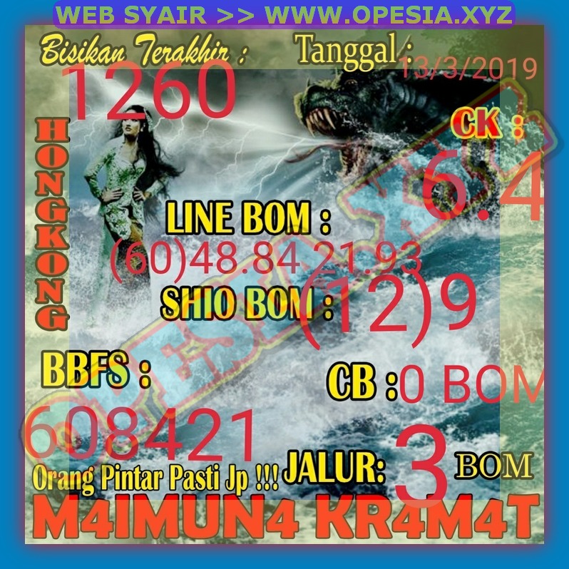 Kode Syair HK Rabu 13 Maret 2019 GOsyair SEDIA KODE