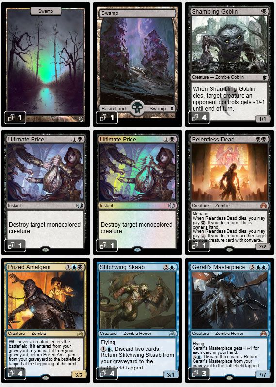 Magic the Gathering Adventures [Standard] Investigate and Zombie early draft decks