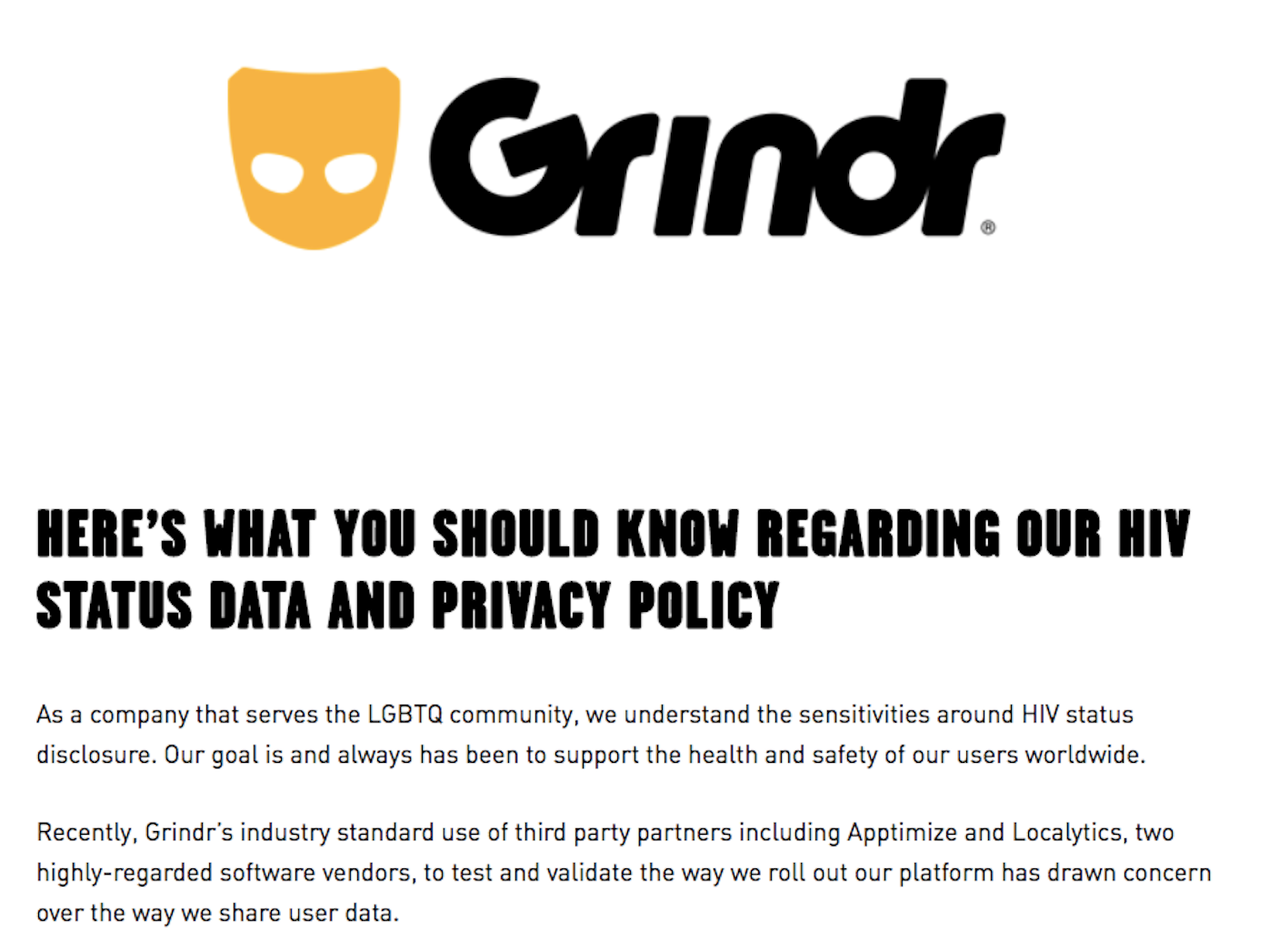 grindr support email