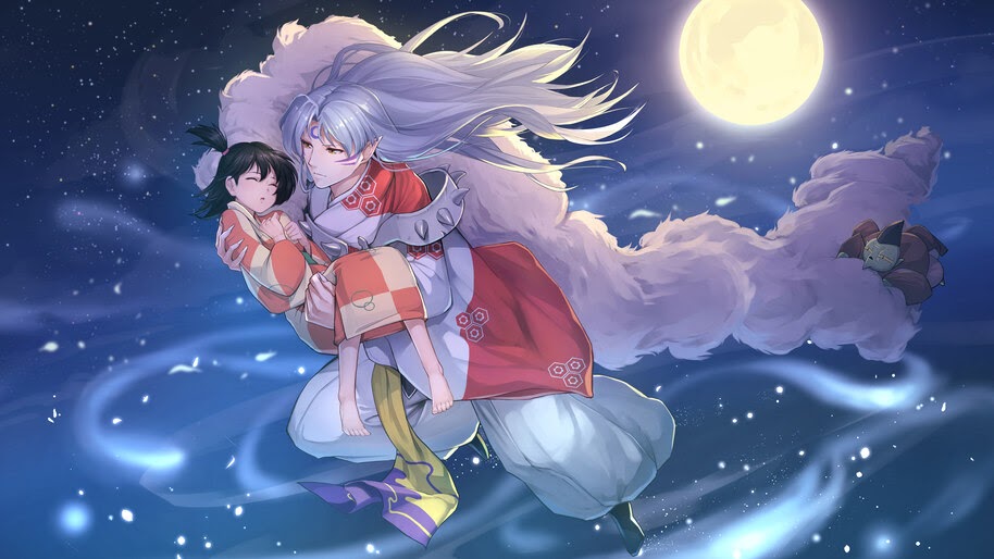 Sesshomaru, Anime, Moon, Night, 4K, #6.2335