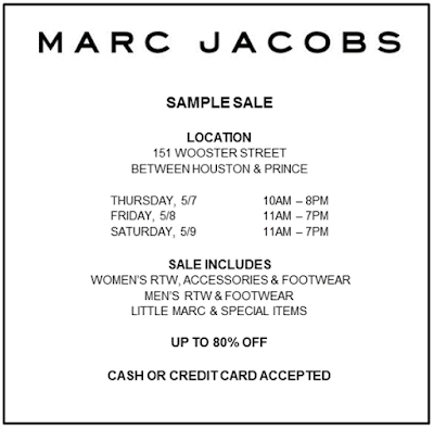 fashionably petite: Marc Jacobs Sample Sale - 5/7/15 - 5/9/15