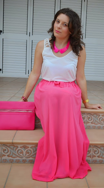 falda rosa, 10 pavos, castellón, blog de moda, fashion blogger, mi vestido azul, blogger