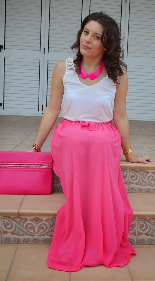 falda rosa, 10 pavos, castellón, blog de moda, fashion blogger, mi vestido azul, blogger