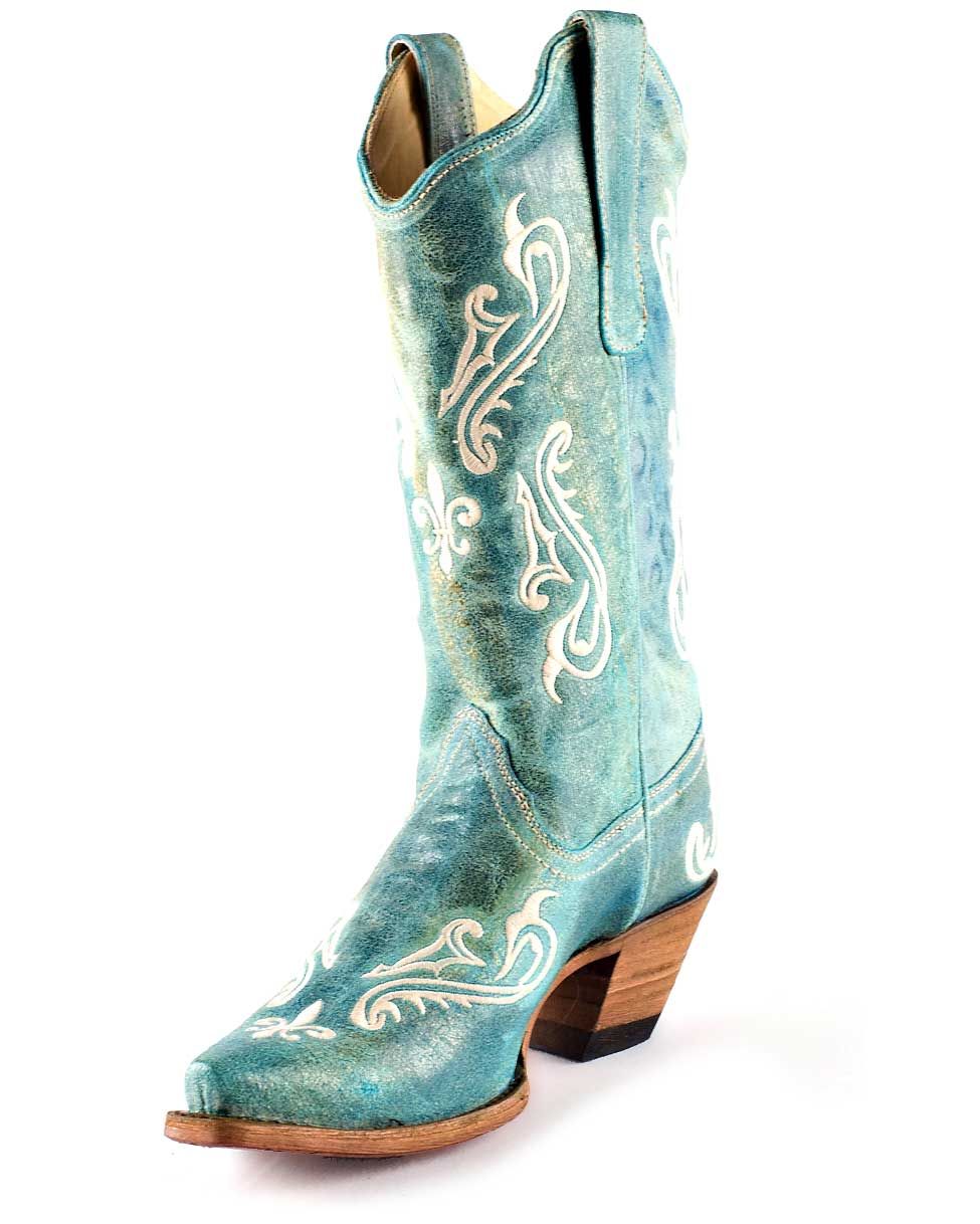 turquoise flat boots