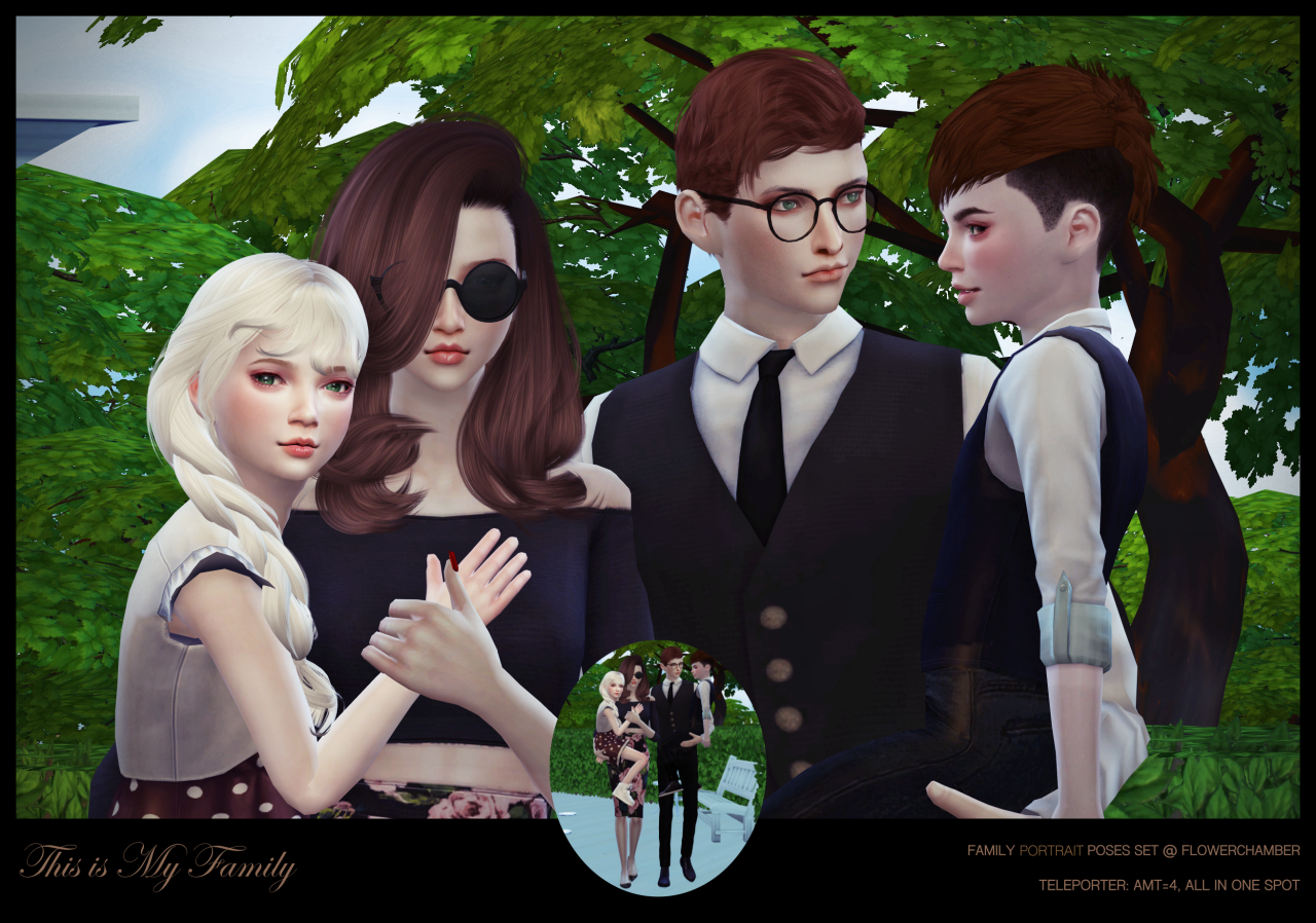 Sims 4 CC's - The Best: FAMILY PORTRAIT POSES SET by FlowerChamber