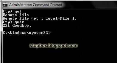 Perintah FTP Melalui Command Prompt