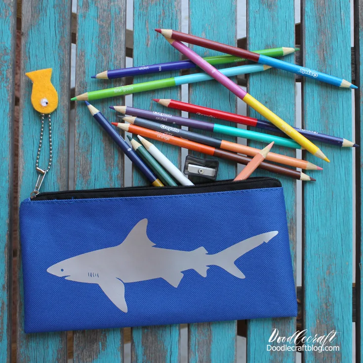 Shark Embroidered Kids Pencil Case  Kids pencil case, Pencil case, Cool  pencil cases