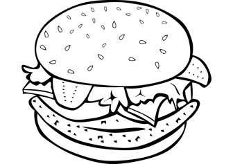 Coloring Pages for Kids: Burger Coloring Pages