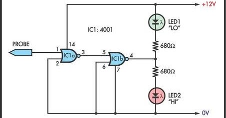 Simple Logic Probe Circuit - The Circuit
