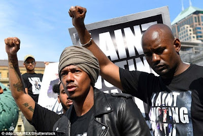 3665639A00000578 3696593 image m 104 1468885746203 Nick Cannon leads Black Lives Matters protest outside RNC in Cleveland