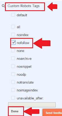 Tell search engines not to follow certain links 
