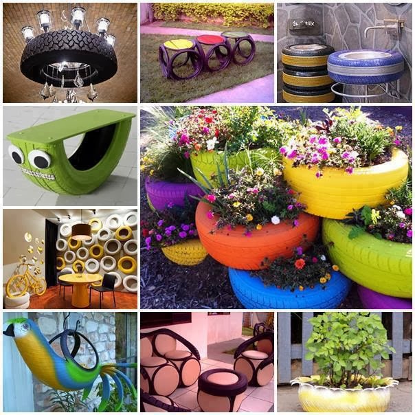 Collage Upcycling Tyres