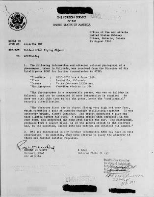 UFO Photographed Over Leadville, Colorado (report) 6-4-1960