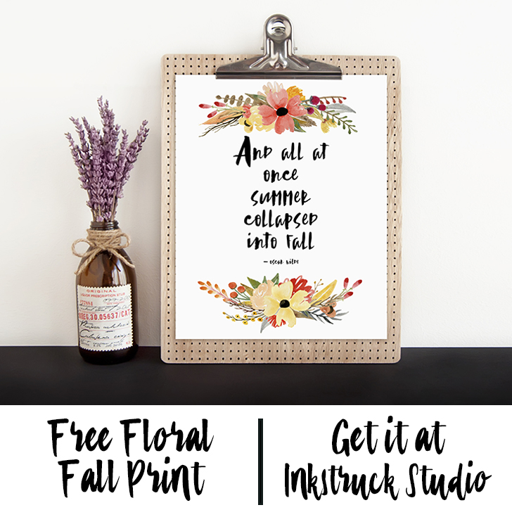 Fox & Hazel - Free Autumn Art Print Fox & Hazel - Free Autumn Art Print