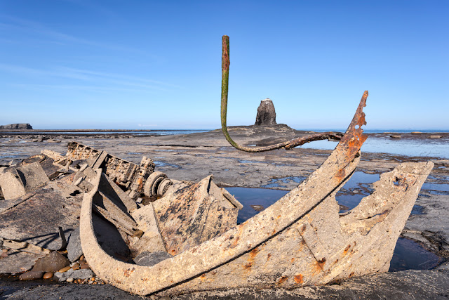 Shipwreck and Black Nab at Saltwick Bay in Whitby by Martyn Ferry Photography