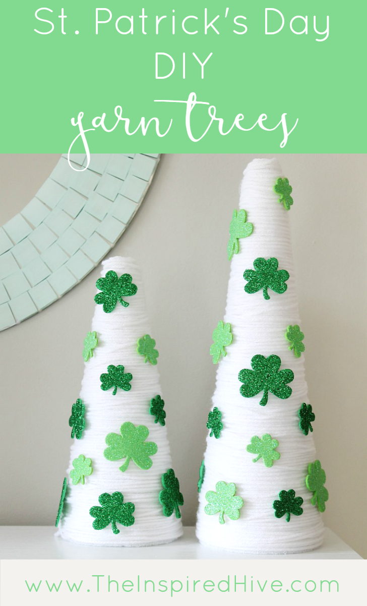 DIY St. Patrick's Day Yarn Trees