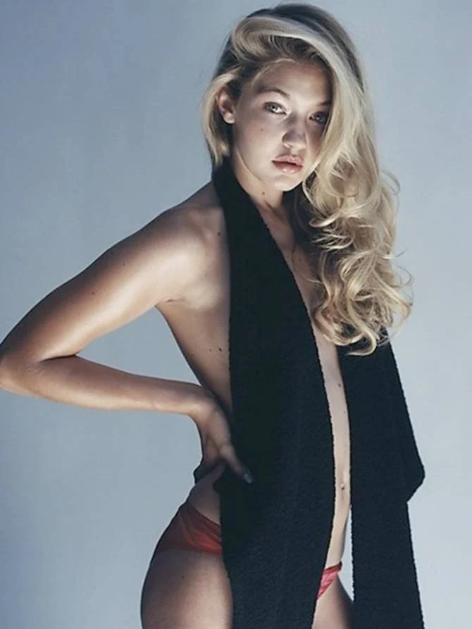 Gigi Hadid shows off undies for Pop Magazine April 2015