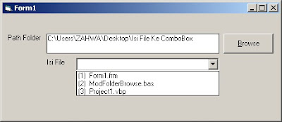 Menampilkan isi Folder (File) ke ComboBox dengan VB6