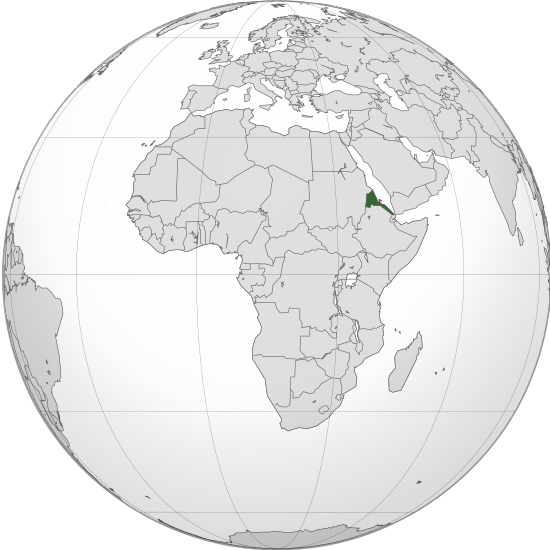 Letak negara Eritrea