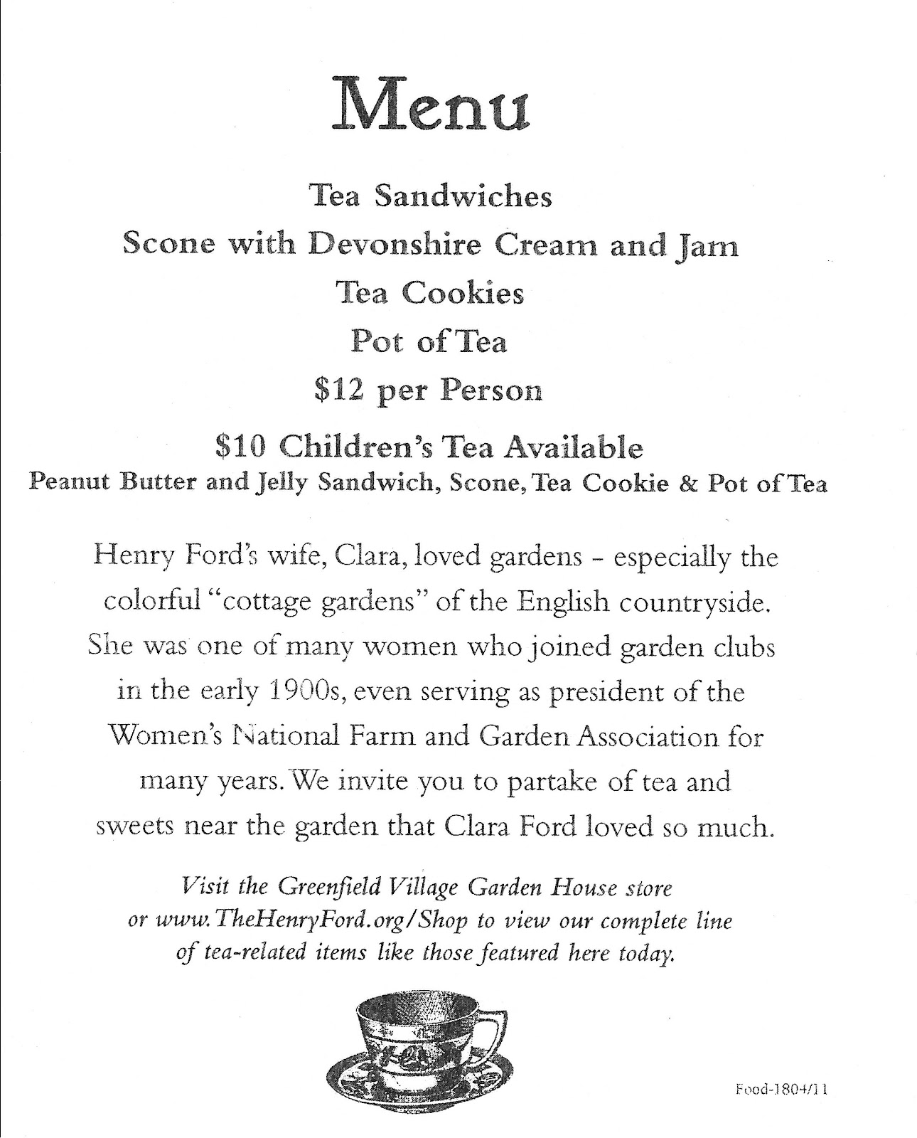 Relevant Tea Leaf 2012 Greenfield Village & Cotswold Cottage Visit