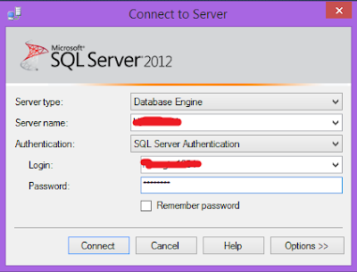 Cửa sổ đăng nhập vào SQL - Server