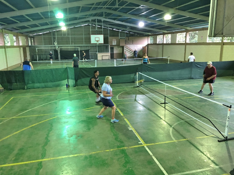 Our last few afternoons playing pickleball on our Pickleball Costa Rica tour were spent indoors