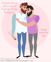 Cartoon of two bearded men, standing side by side, embracing. One has his arm across the other's chest. Says "It would take an ultra vires act to get me to stop loving you." above, and "Happy Valentine's Day" to the side.