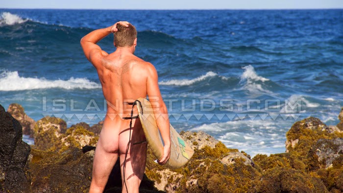 Muscle Jock Brock Surfing Naked And Jerking Out In Publick At Island