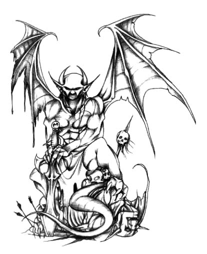 Тату демон. Демон тату эскиз. Дьявол эскиз. Тату эскиз демон надпись