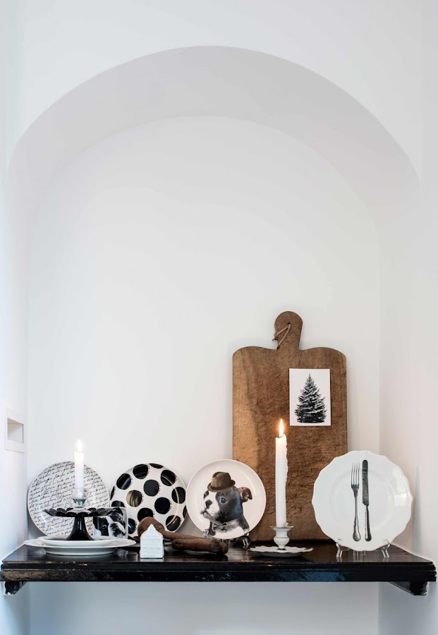 decorar cocina, platos dibujados, platos divertidos, velas blancas, decoracion nordica, bull dog