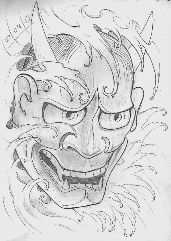Tattoo Sketch A Day: Japanese Masks September 22nd - 30th