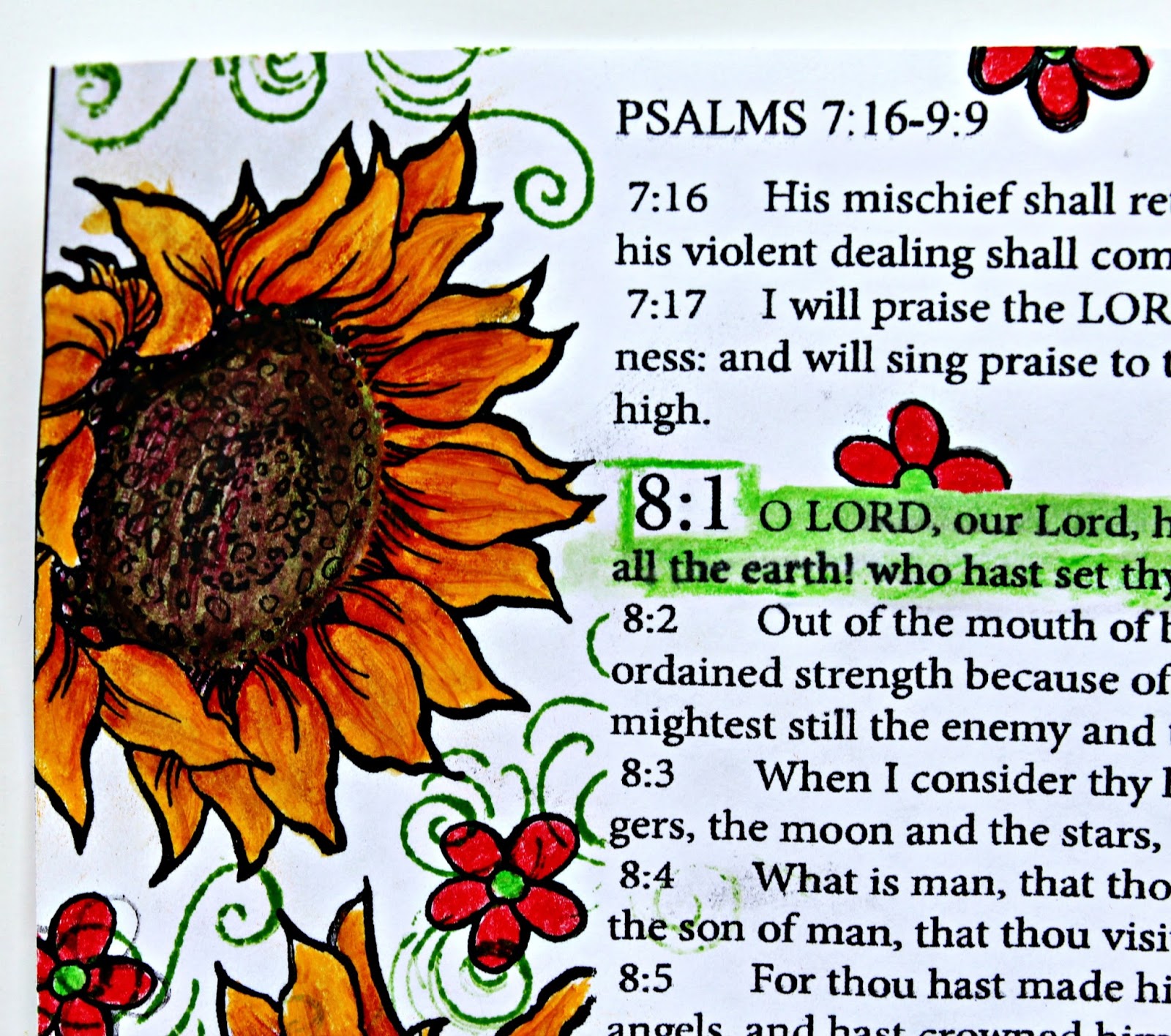 Pam Bray Designs A Girl with Flair Bible Promises with Sunny Vase Bible Page with Stampendous