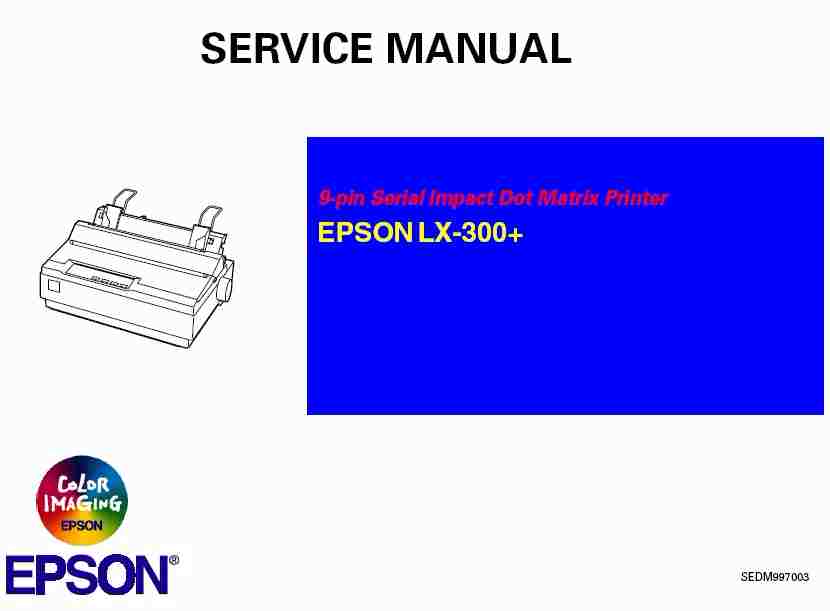 Epson LX-300 Service Manual - Printer Manual Guide