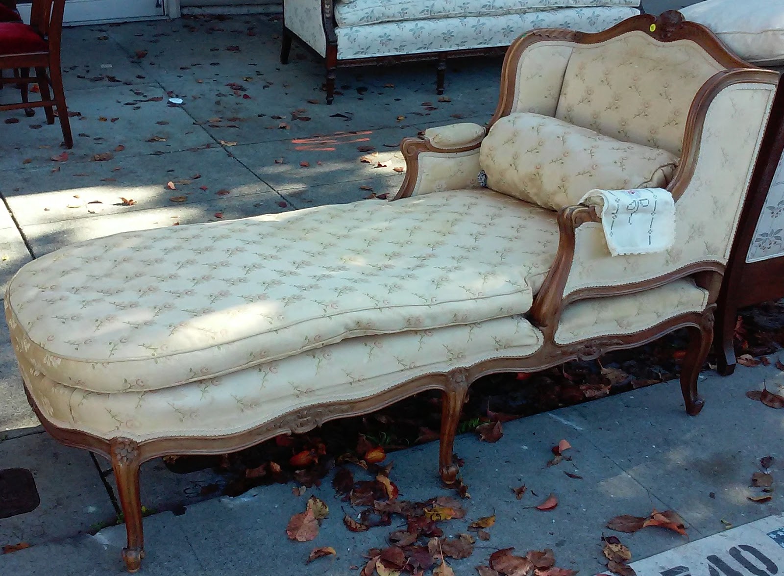 UHURU FURNITURE & COLLECTIBLES SOLD Down Filled Vintage French Chaise
