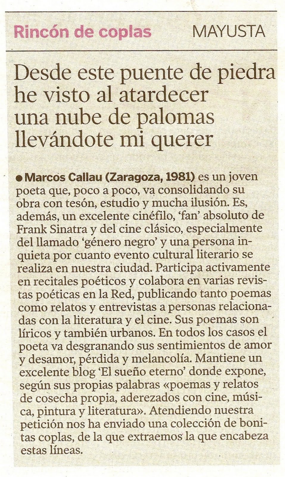 El Sueño Eterno: Rimas clásicas: Soneto, coplas y Castellón...