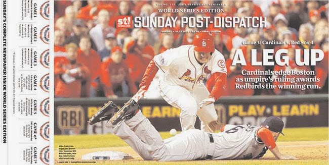 Masshole Sports: This Is The Front Page Of The St. Louis Post-Dispatch Today. That&#39;s Pretty ...