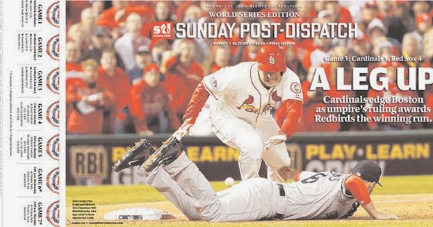 Masshole Sports: This Is The Front Page Of The St. Louis Post-Dispatch Today. That&#39;s Pretty ...