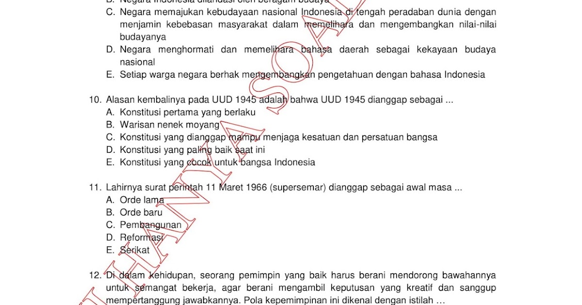 Contoh Soal Cpns Pengetahuan Umum Soal Cpns Pengetahuan