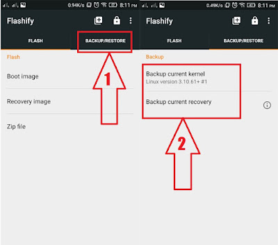 Click Backup and Restore 