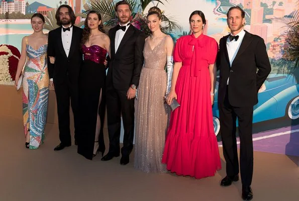 Princess Caroline, Charlotte Casiraghi, Dimitri Rassam, Pierre Casiraghi, Beatrice Casiraghi Borromeo, Andrea Casiraghi, Tatiana Casiraghi and Princess Alexandra