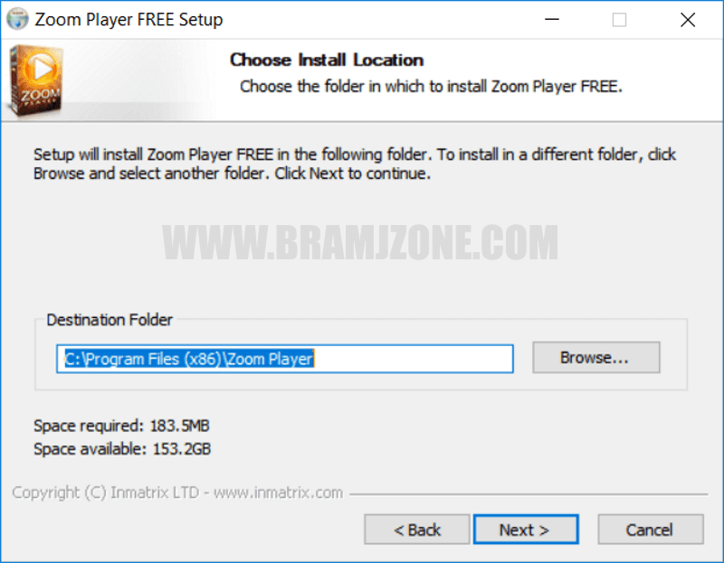 تحديد مكان تثبيت ملفات البرنامج